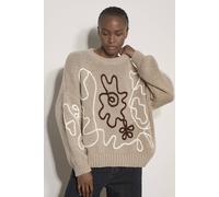 Apricot Women's Oversized Cornelli Embroidered Jumper in Stone | Size: 14 Apricot Stone 14