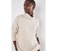 Apricot Oversized Roll Neck Tunic Jumper In Cream Cream 16
