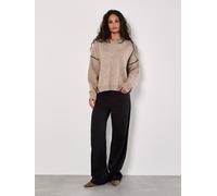 Apricot Oversized Stitch Detail Chunky Knit Jumper In Stone Stone