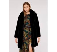 Apricot Oversized Super-Soft Faux Fur Coat In Black Black 14