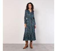 Apricot Painterly Lurex Paisley Midaxi NAVY 2XL
