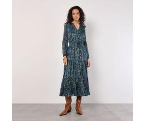 Apricot Painterly Lurex Paisley Midaxi NAVY 2XL