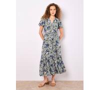 Apricot Painterly Roses Wrap Maxi Dress In Mint Mint 10