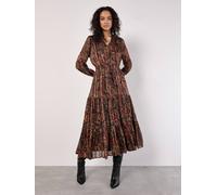 Paisley Sparkle Midaxi Dress Apricot Black 12