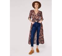 Apricot Paisley Tiered Midi Dress In Navy Navy 18