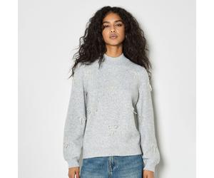 Apricot Pearl Bows Jumper GREY 2XL