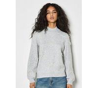 Apricot Pearl Bows Jumper, Grey, Size Xl, Women Grey