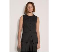 Apricot Pinstripe High Neck Tailored Top CHARCOAL 2XL