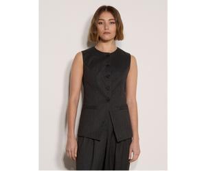 Apricot Pinstripe High Neck Tailored Top CHARCOAL 2XL