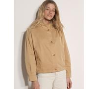 Apricot Pleat Shoulder High Neck Jacket STONE 2XL
