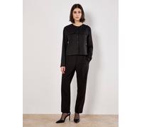 Apricot Pleat Tailored Tapered Trousers In Black Black