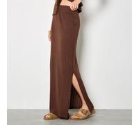 Apricot Pointelle Maxi Skirt BROWN 2XL