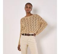 Apricot Pointelle Scallop Hem Jumper OATMEAL SIZE 14