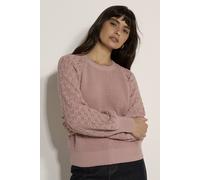 Apricot Women's Pointelle Waffle Knit Cropped Jumper in Pink | Size: 12 Apricot Pink 12
