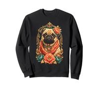 Apricot Pug Glamour Portrait Pug Mom Sweatshirt