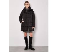 Apricot Quilted Puffer Jacket In Black Black
