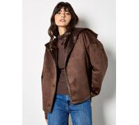 Apricot Women's Reversible Faux Fur Suede Jacket in Brown | Size: 16 Apricot Brown 16