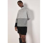 Apricot Women's Ribbed Knit Colour Block Mini Dress in Black | Size: 14 Apricot Black 14