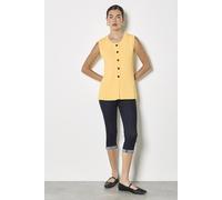 Apricot Women's Ribbed Knit Waistcoat in Yellow | Size: 14 Apricot Yellow 14