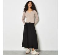 Apricot Ribbed Scallop Basic Cardigan BLUE 2XL