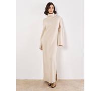 Apricot Roll Neck Jumper Maxi Dress In Stone Stone 10