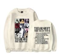 (Apricot, S) Taylor Swift The Eras Tour Printed Unisex Sweatshirt Long Sleeve Crew Neck Loose Pullover Tops Fans Gifts For Men Women