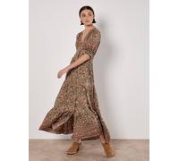 Apricot Sarasa Floral Maxi Dress In Khaki Khaki 8