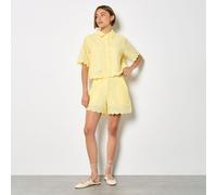 Apricot Scallop Edge Broderie Shorts YELLOW 2XL