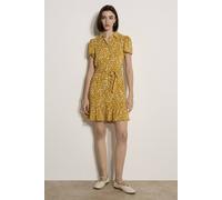Apricot Scattered Squares Shirt Mini Dress In Mustard Mustard