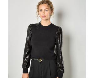Apricot Sequin Arm Jumper BLACK 2XL