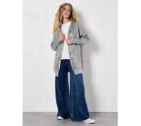 Apricot Sequin Embellished Long Cardigan In Grey Grey 8