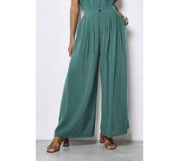 Apricot Soft Pleat Wide-Leg Trousers In Teal Teal