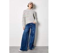 Apricot Women's Space Dye Fisherman Jumper in Grey | Size: 10