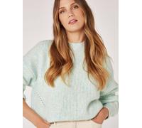 Apricot Space Dye Fisherman Knit Jumper In Aqua Aqua 14