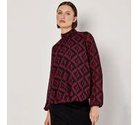 Apricot Staggered Geo High Neck Puff Top PINE SIZE 10