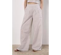 Apricot Stripe Wide Leg Trousers In Stone Stone