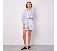 Apricot Striped Linen Mix Shorts WHITE,NAVY SIZE 8
