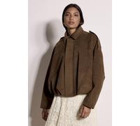 Apricot Suede Bubble Hem Batwing Jacket In Brown Brown