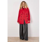 Apricot Women's Tailored Double-Breasted Peacoat in Red | Size: 12 Apricot Red 12
