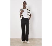 Apricot Tailored Flare Trousers In Black Black 8