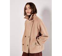 Apricot Tailored Short Peacoat Jacket In Brown Brown 14