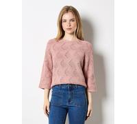 Apricot Textured Pointelle Batwing Jumper In Pink Pink