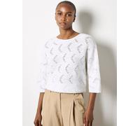 Apricot Textured Pointelle Batwing Jumper In White White