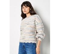 Apricot Textured Space Dye Scallop Jumper, Green, Size Xl, Women Green