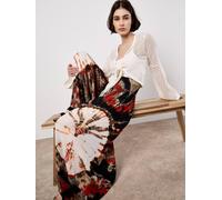 Apricot Tie-Dye Textured Palazzo Trousers In Khaki Khaki 10