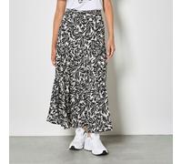 Apricot Tiered Leafprint Maxi Skirt BROWN 2XL