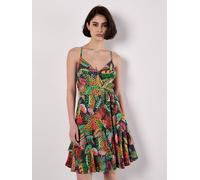 Apricot Tropical Print Tiered Cami Mini Dress In Navy Navy 16
