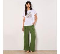 Apricot Tropical Scarf Placement Screen Print Tee WHITE SIZE 10