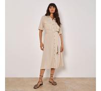 Apricot Utility Linen Shirt Dress CHOCOLATE SIZE 12