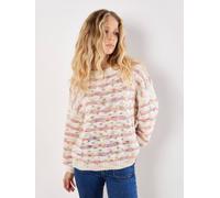 Apricot Women's Wavy Stripe Pastel Jumper in Stone | Size: 16